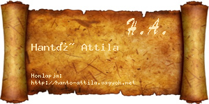 Hantó Attila névjegykártya